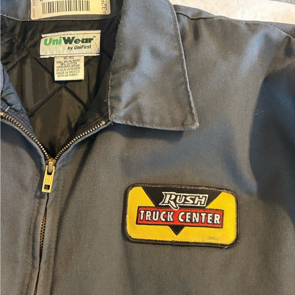 SHOP JACKET Men’s XL Uni-Wear Canvas Jacket Rush Truck Center Ceasar Patches - Picture 9 of 14